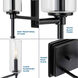 Elara 3 Light 22 inch Matte Black Bath Vanity Wall Light