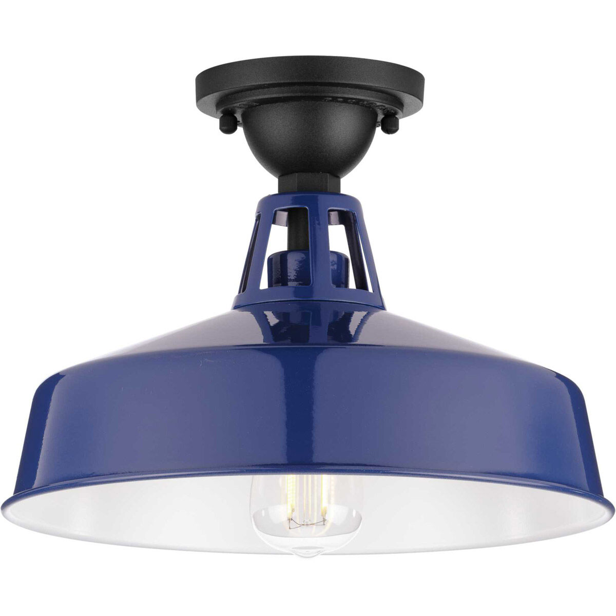 Cedar Springs 1 Light 13 inch Navy Outdoor Semi-Flush Mount