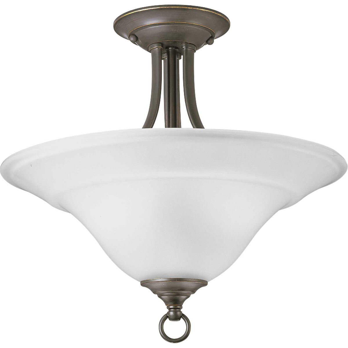 Trinity 2 Light 16 inch Antique Bronze Semi-Flush Mount Ceiling Light