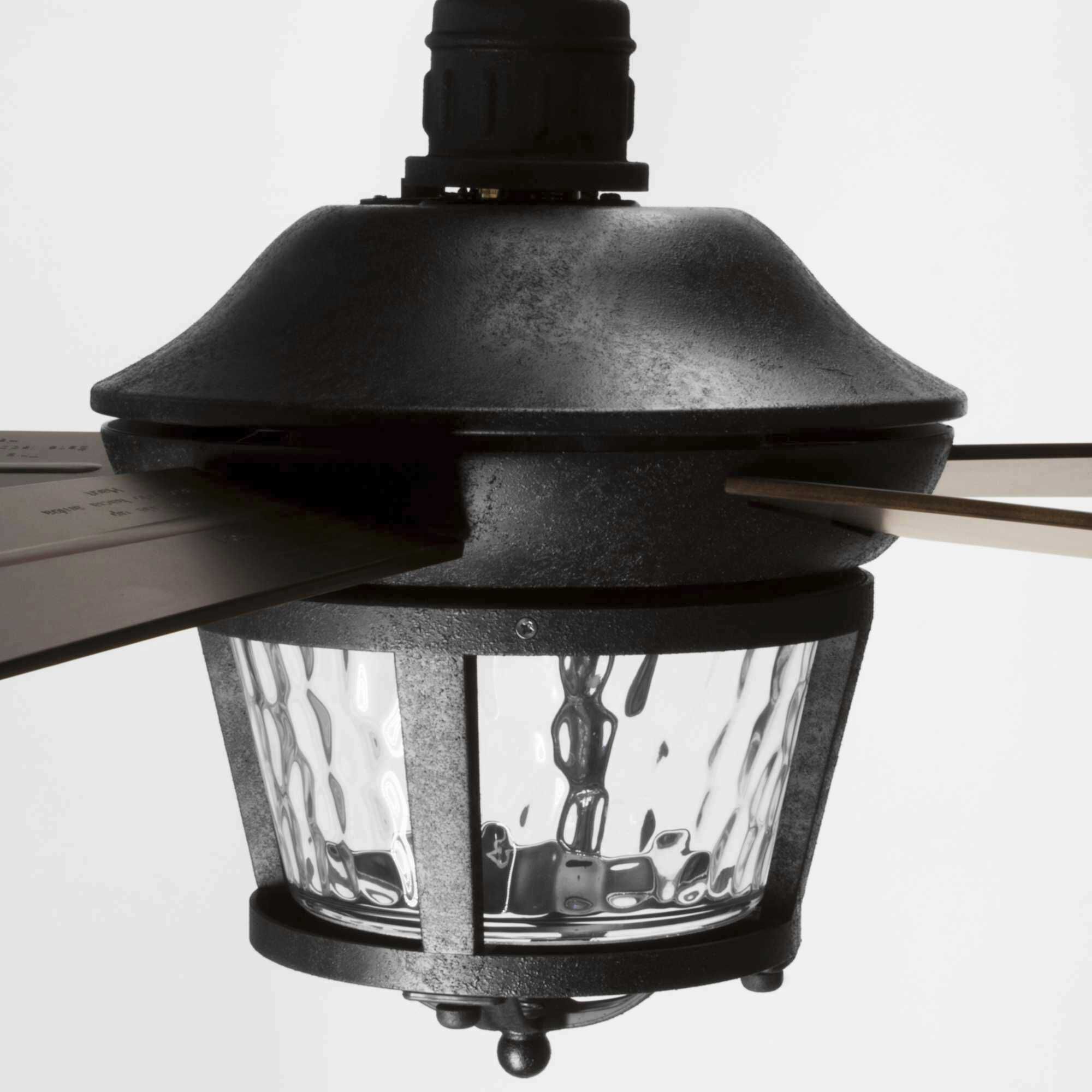 Smyrna 52 inch Forged Black with Toasted Oak Blades Indoor/Outdoor Ceiling Fan, Progress LED