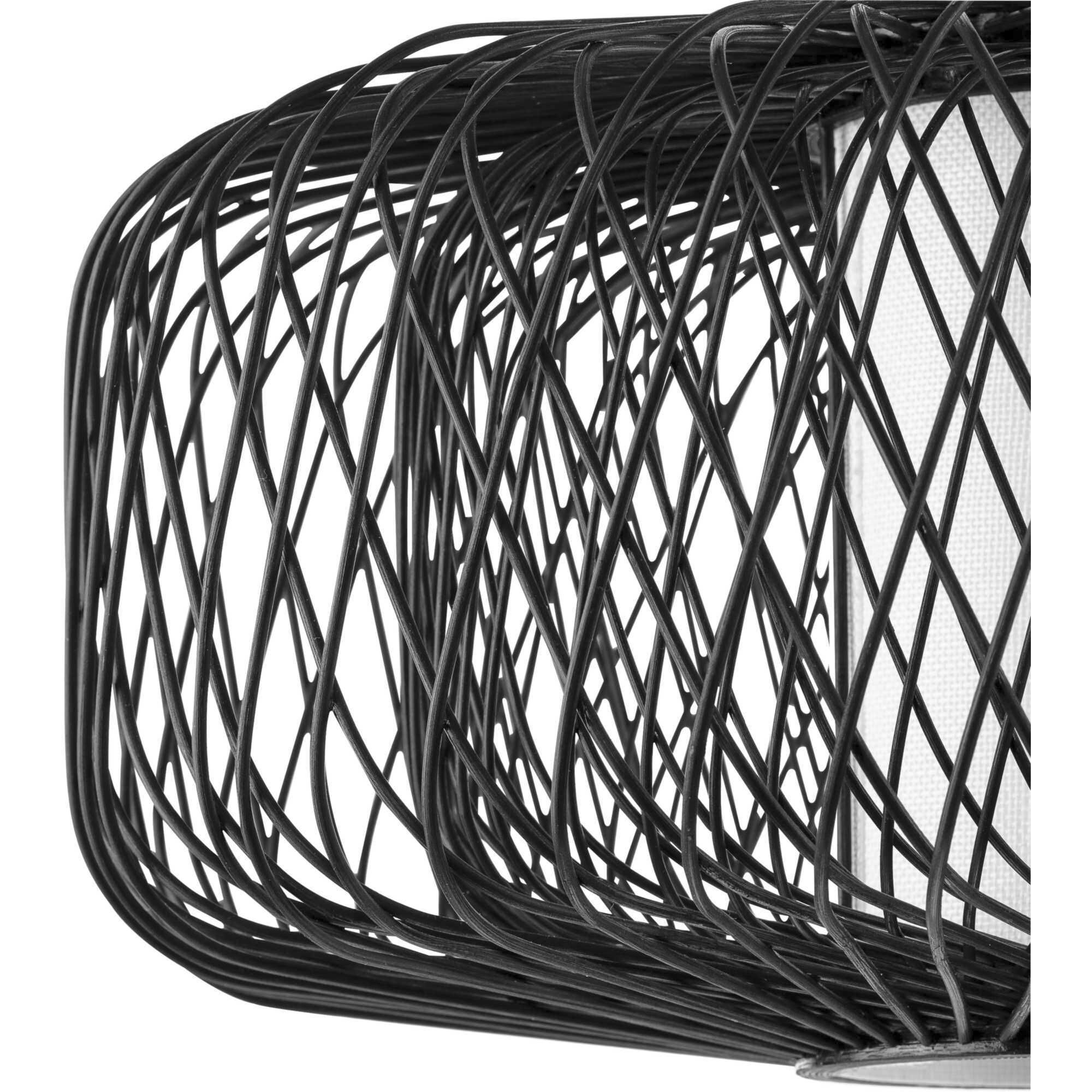Cordova 1 Light 16 inch Black Rattan Pendant Ceiling Light, Design Series
