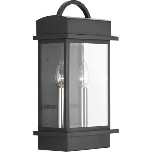 Santee 2 Light 15 inch Matte Black Outdoor Wall Lantern, Medium, Design Series