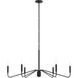 Pilar 6 Light 40 inch Matte Black Chandelier Ceiling Light