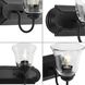 Clear Glass 2 Light 18 inch Matte Black Vanity Light Wall Light