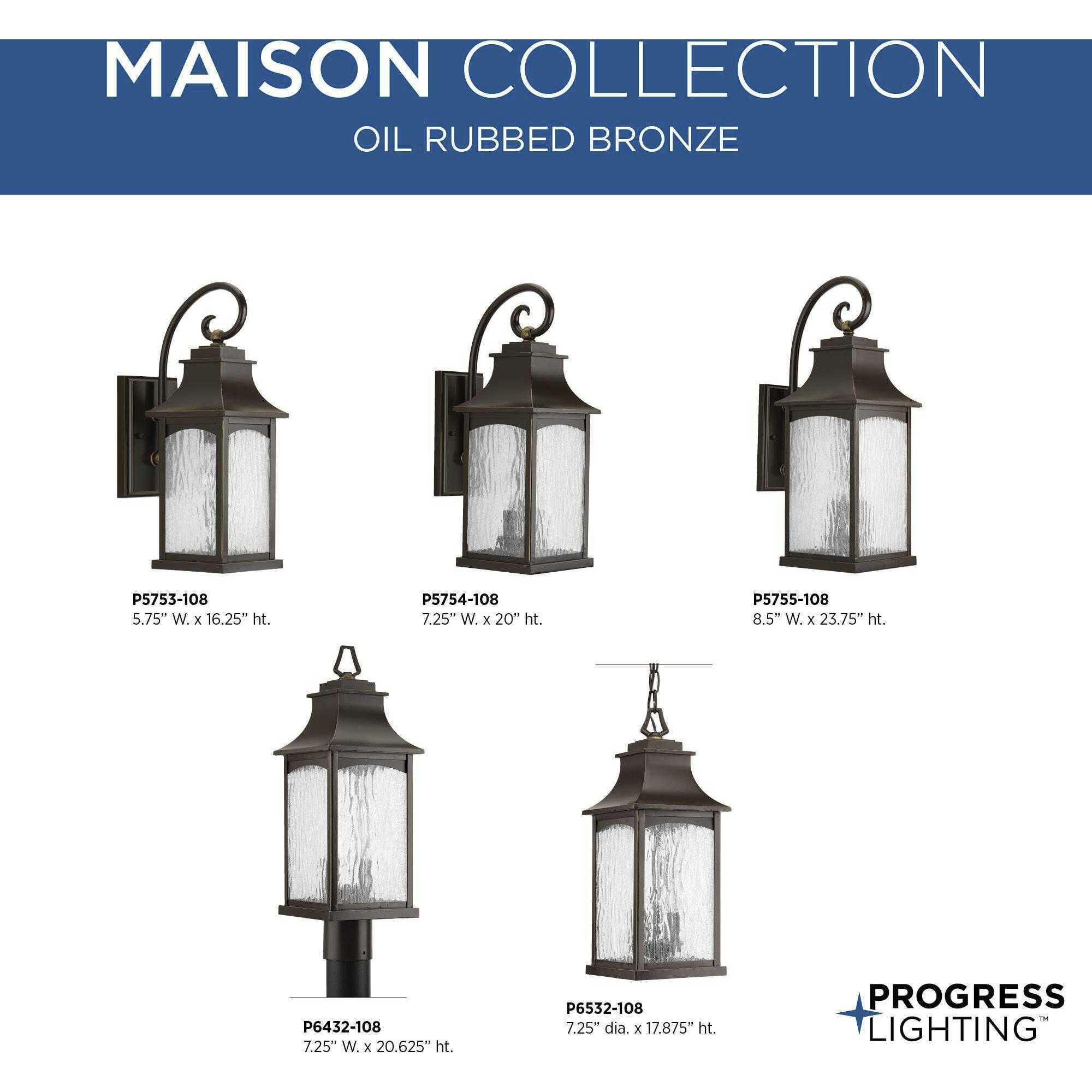 Maison 2 Light 20 inch Oil Rubbed Bronze Outdoor Wall Lantern, Medium
