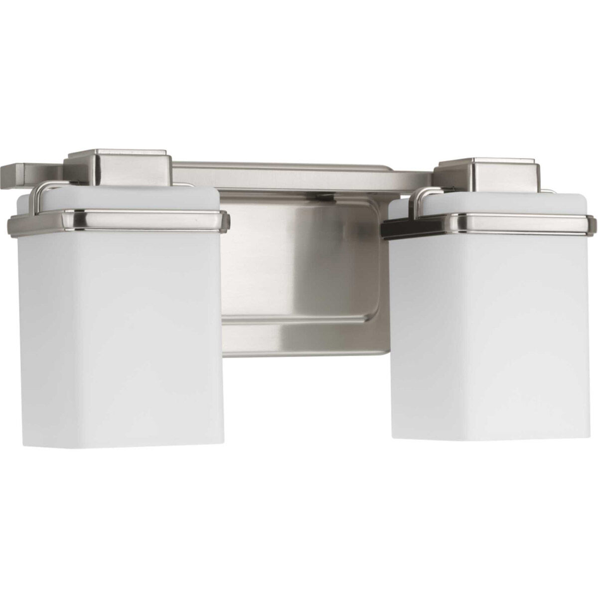 Metric 2 Light 13 inch Brushed Nickel Bath Vanity Wall Light, Design Series