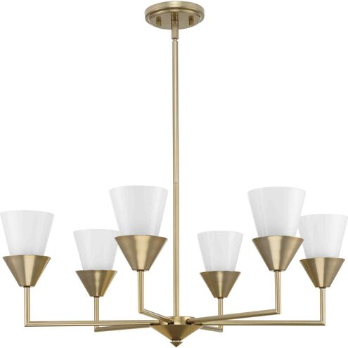 Pinellas 6 Light 30 inch Soft Gold Chandelier Ceiling Light, Design Series