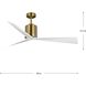 Paso 60 inch Vintage Brass with Matte White Blades Ceiling Fan