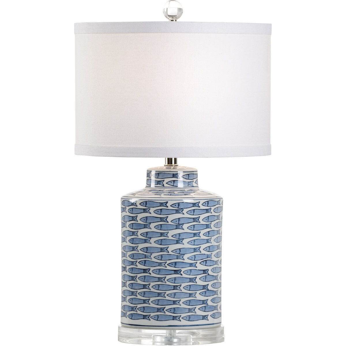 Wildwood 27 inch 100 watt Blue/White Glaze Table Lamp Portable Light