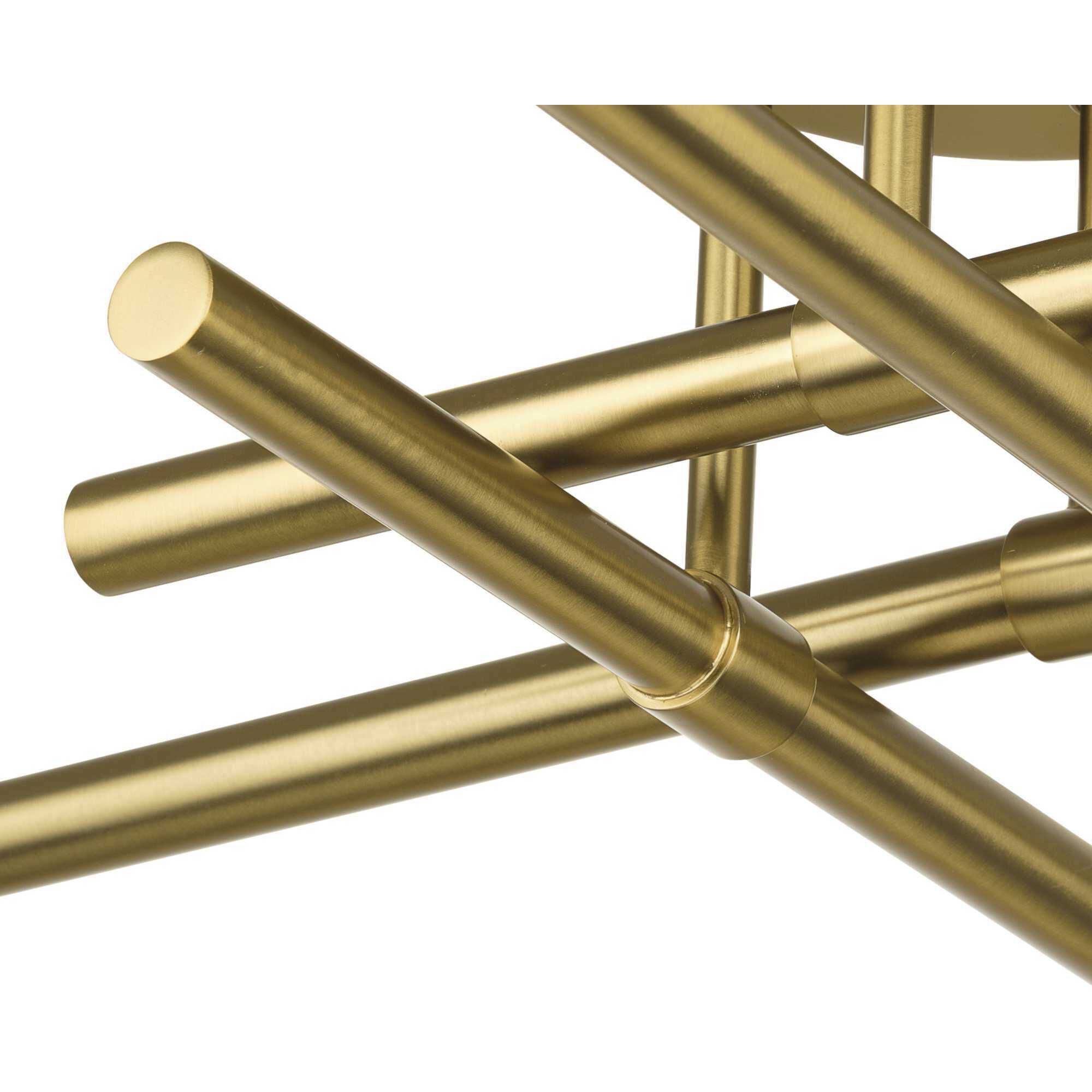 Arya 4 Light 20.12 inch Brushed Gold Semi-Flush Mount Ceiling Light, Design Series