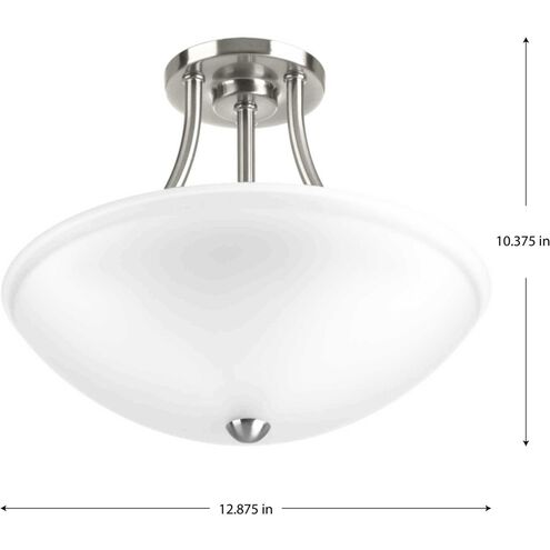 Gather LED LED 13 inch Brushed Nickel Semi-Flush Mount Convertible Ceiling Light, Progress LED