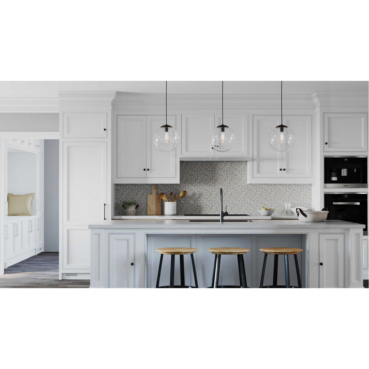 Atwell 1 Light 12 inch Matte Black Pendant Ceiling Light, Large