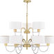 Rigsby 9 Light 36 inch Vintage Gold Chandelier Ceiling Light, Design Series