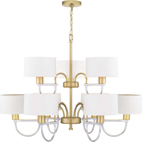 Rigsby 9 Light 36 inch Vintage Gold Chandelier Ceiling Light, Design Series
