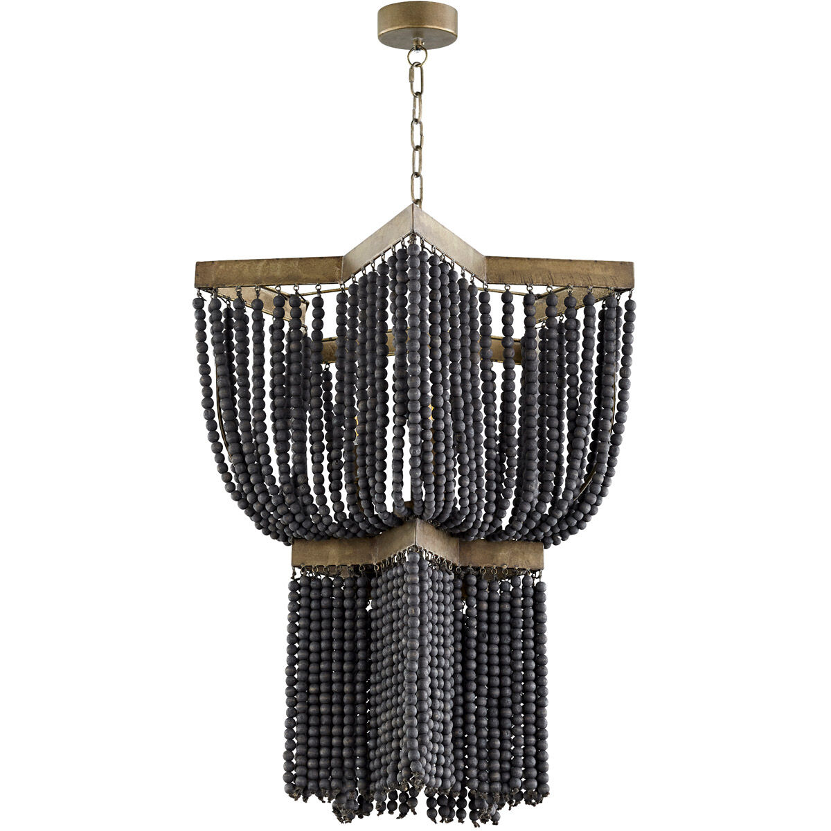 Estrella 3 Light 25 inch Tinted Raw Iron Pendant Ceiling Light, Small