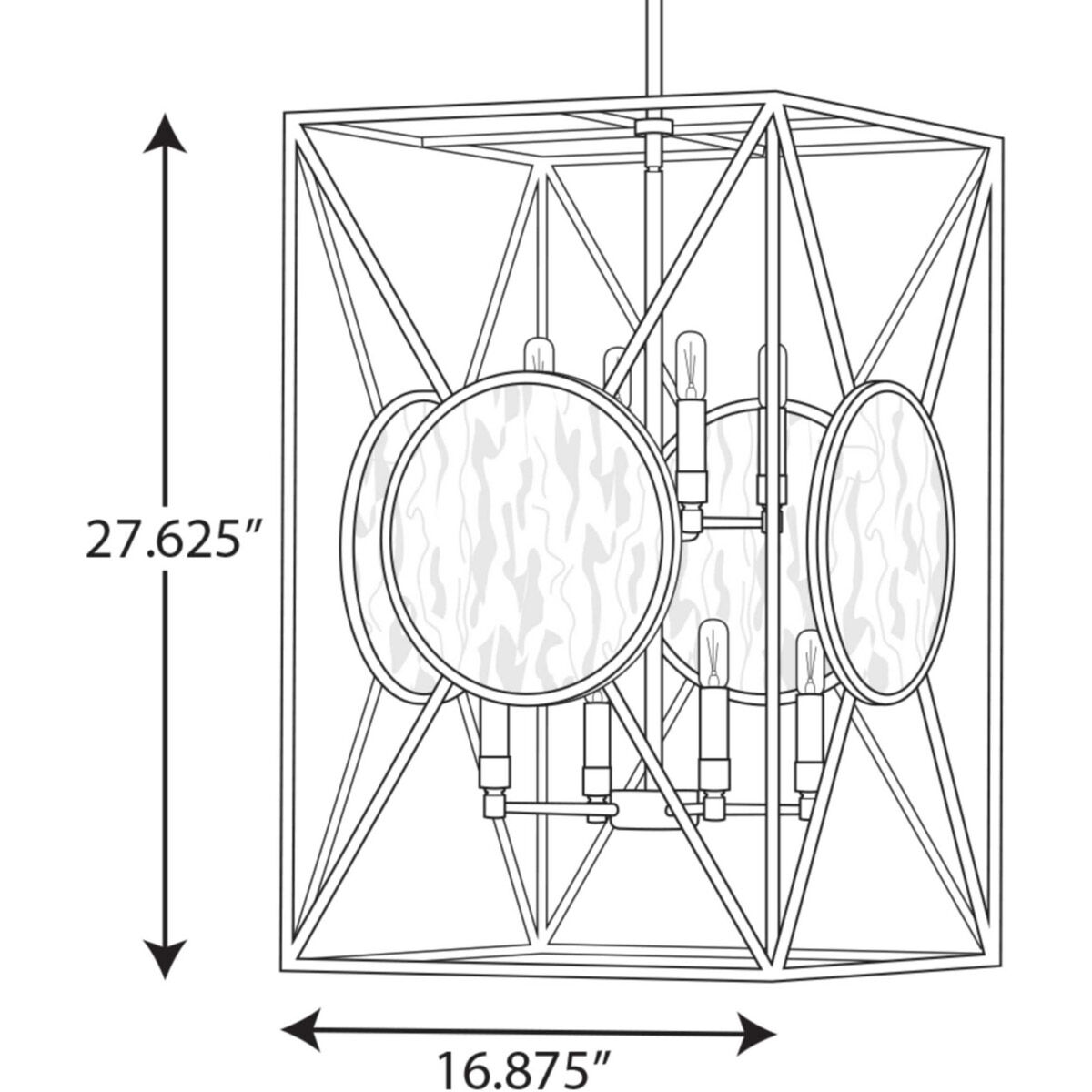 Cumberland 8 Light 16.88 inch Matte Black Foyer Pendant Ceiling Light, Design Series