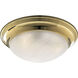 Melon 2 Light 17 inch Polished Brass Flush Mount Ceiling Light