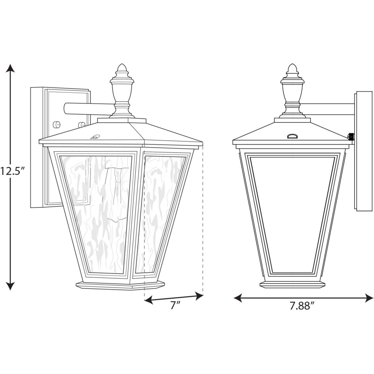 Cardiff 1 Light 13 inch Textured Black Outdoor Wall Lantern, with DURASHIELD, Small