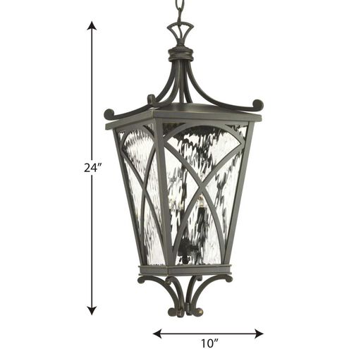 Cadence 3 Light 10 inch Oil Rubbed Bronze Outdoor Hanging Lantern, Design Series