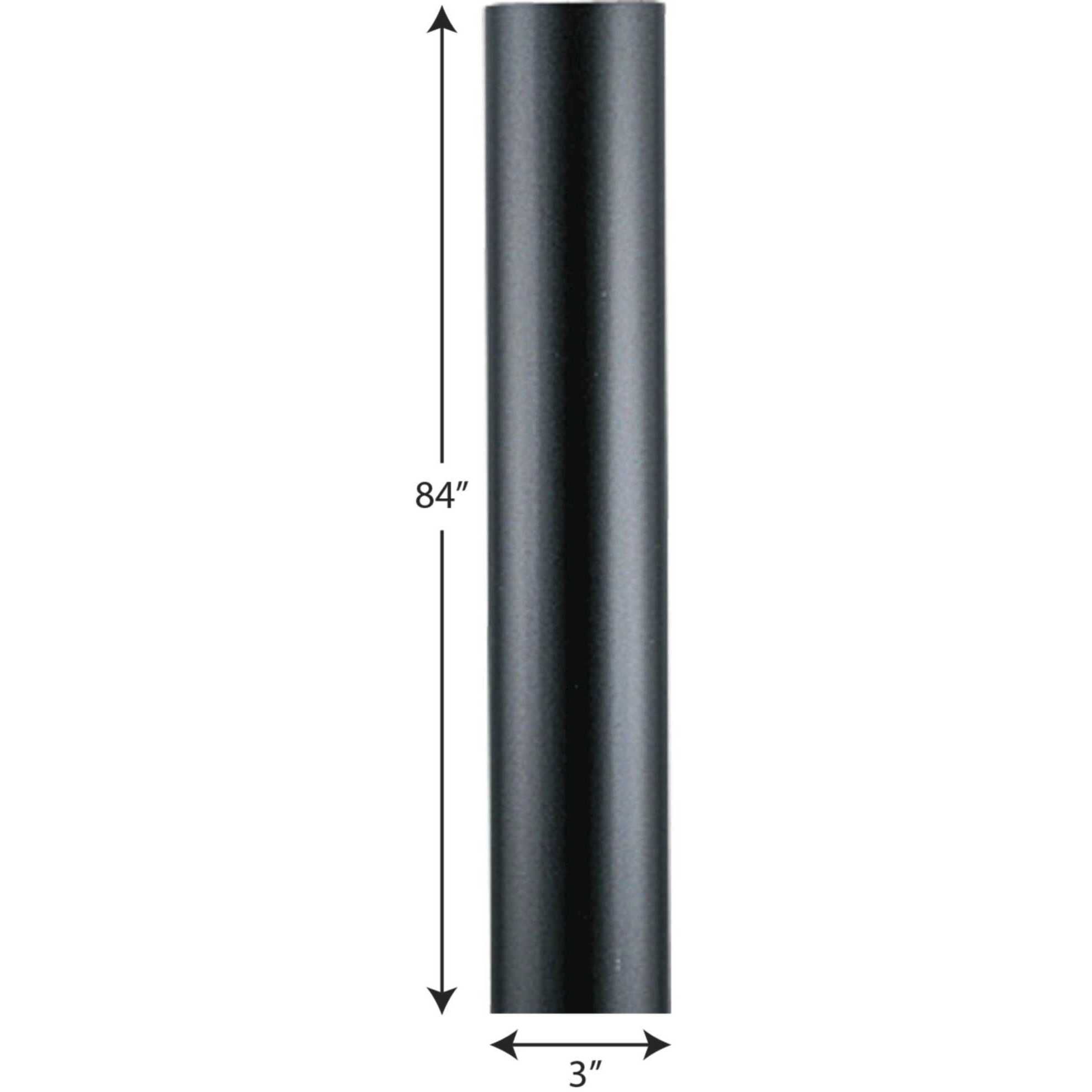 Outdoor Posts 84 inch Matte Black Outdoor Aluminum Post in No Photocell