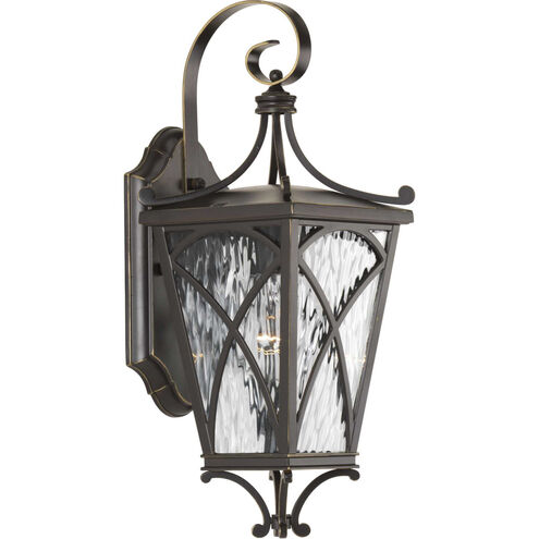 Cadence 1 Light 16 inch Oil Rubbed Bronze Outdoor Wall Lantern in Clear Water, Small, Design Series