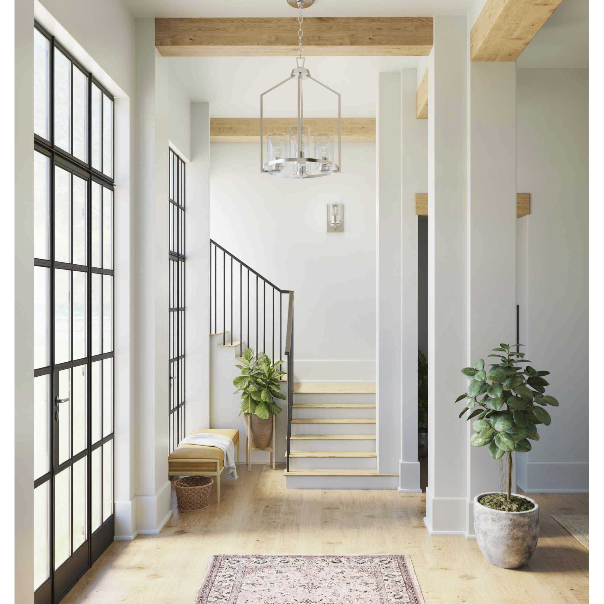 Goodwin 4 Light 14 inch Brushed Nickel Foyer Light Ceiling Light