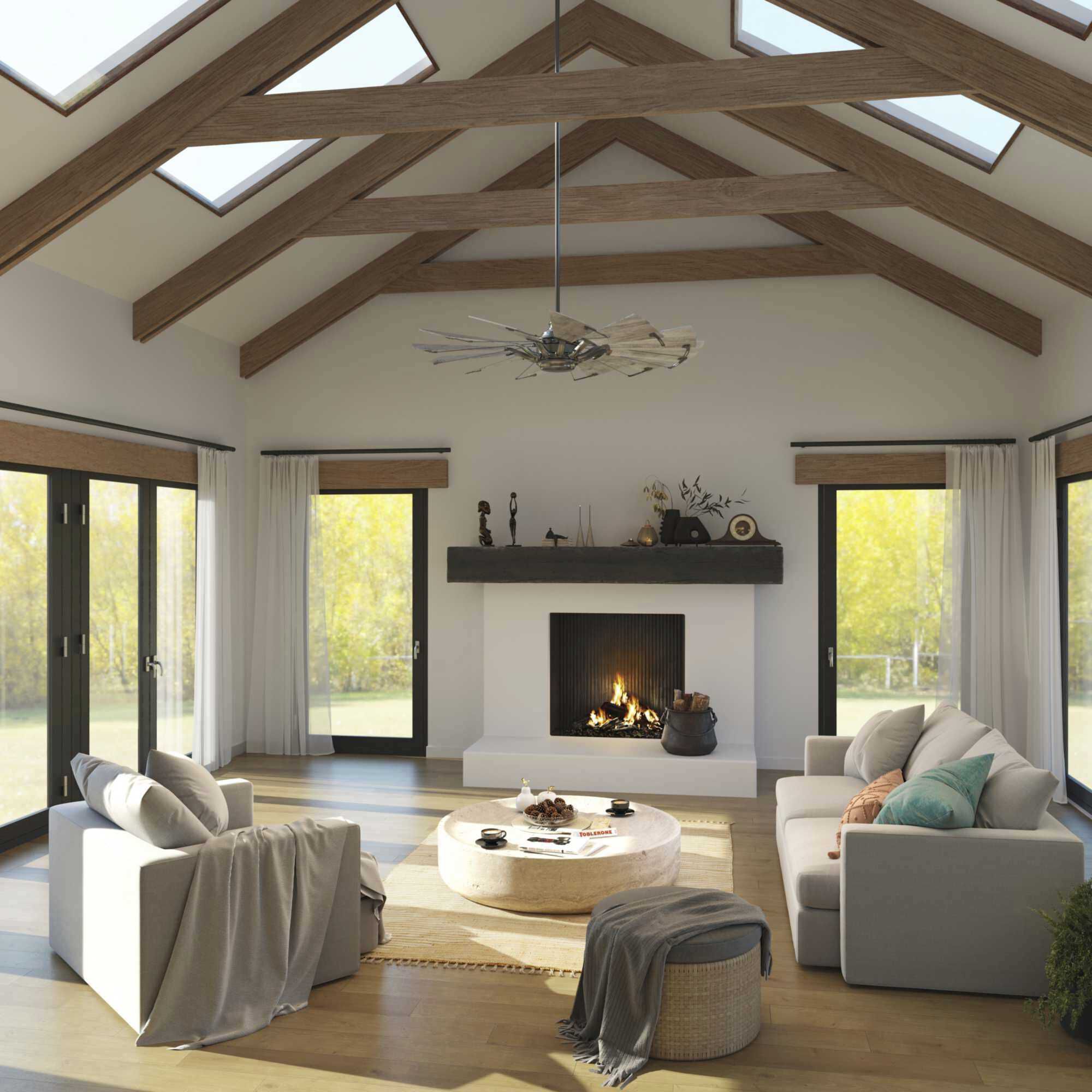 Vaulted ceiling fan with light hot sale