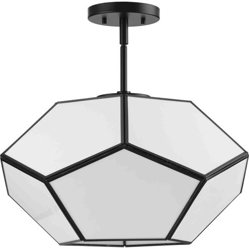 Latham 3 Light 18 inch Matte Black Semi-Flush Mount Ceiling Light