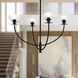 Alora Mood Sylvia 4 Light 26.5 inch Matte Black/Clear Glass Chandelier Ceiling Light