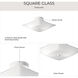 Square Glass 2 Light 12 inch White Flush Mount Ceiling Light