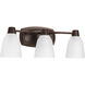 Asset 3 Light 23 inch Antique Bronze Bath Vanity Wall Light in Bulbs Not Included
