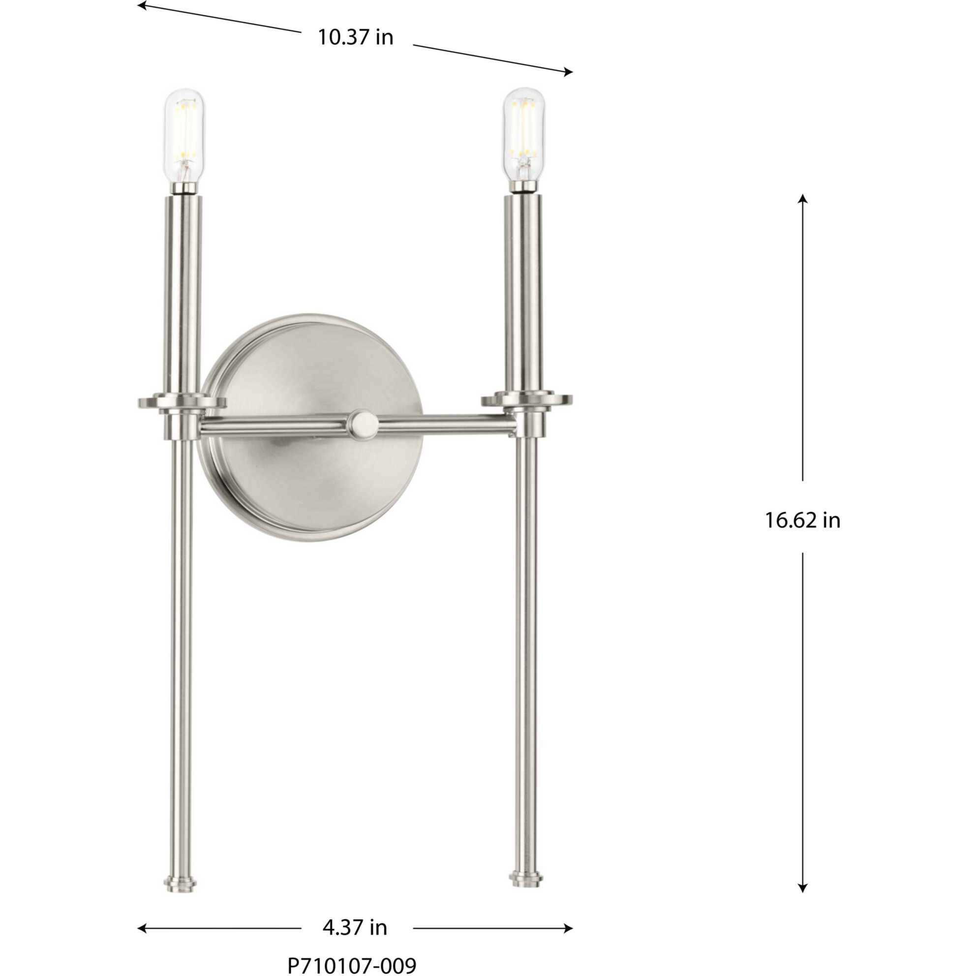 Elara 2 Light 4 inch Brushed Nickel Wall Bracket Wall Light
