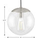 Atwell 1 Light 8 inch Brushed Nickel Pendant Ceiling Light, Small