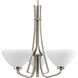 Rave 3 Light 20 inch Brushed Nickel Chandelier Ceiling Light