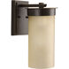 Hawthorne Outdoor Wall Lantern, Etched Umber Seeded Glass