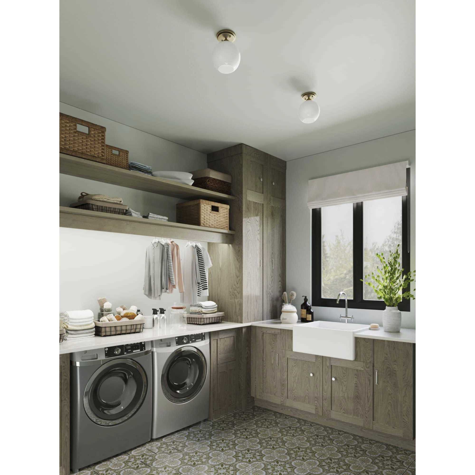 Carisa 1 Light 7 inch Vintage Gold Flush Mount Ceiling Light