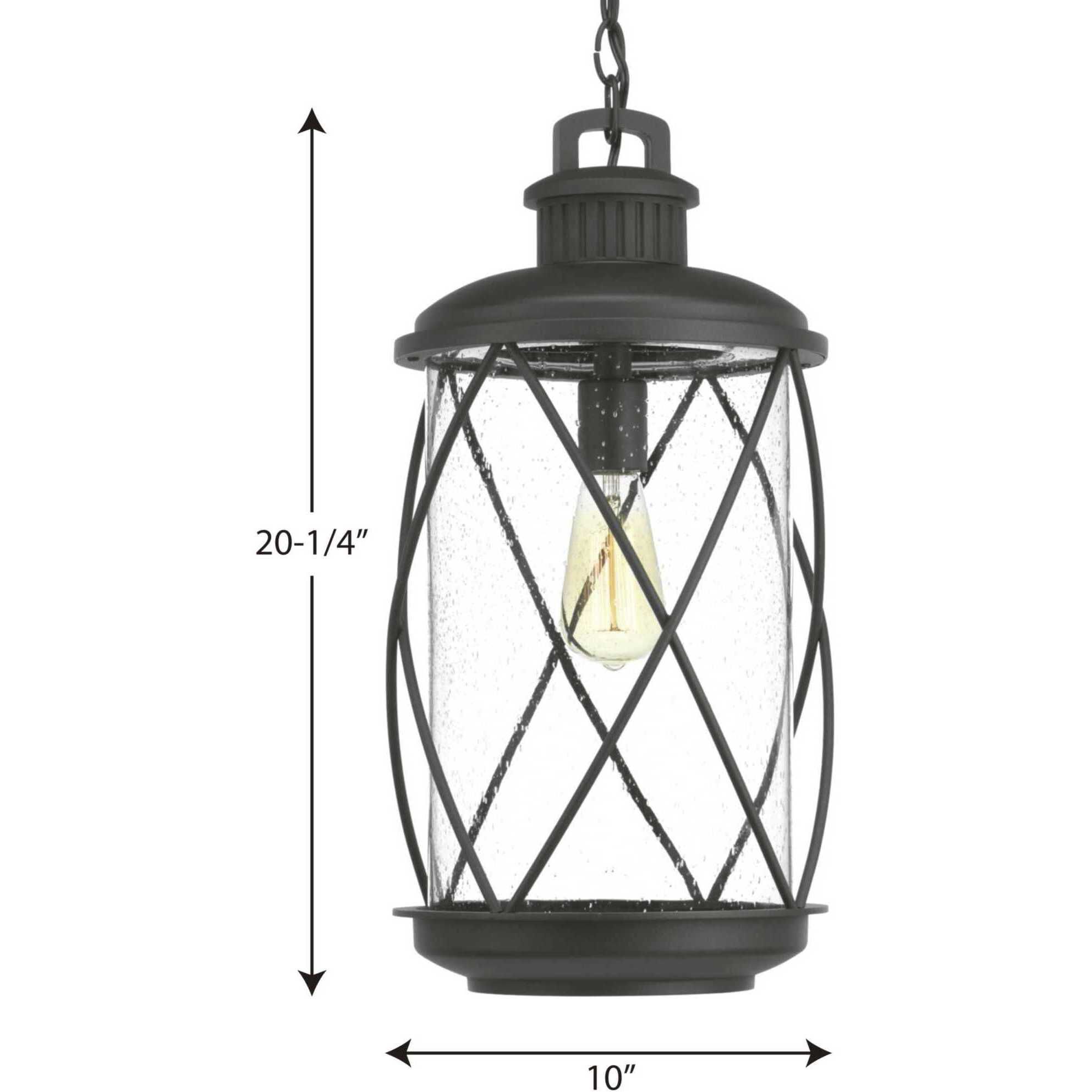 Hollingsworth 1 Light 10 inch Textured Black Outdoor Hanging Lantern