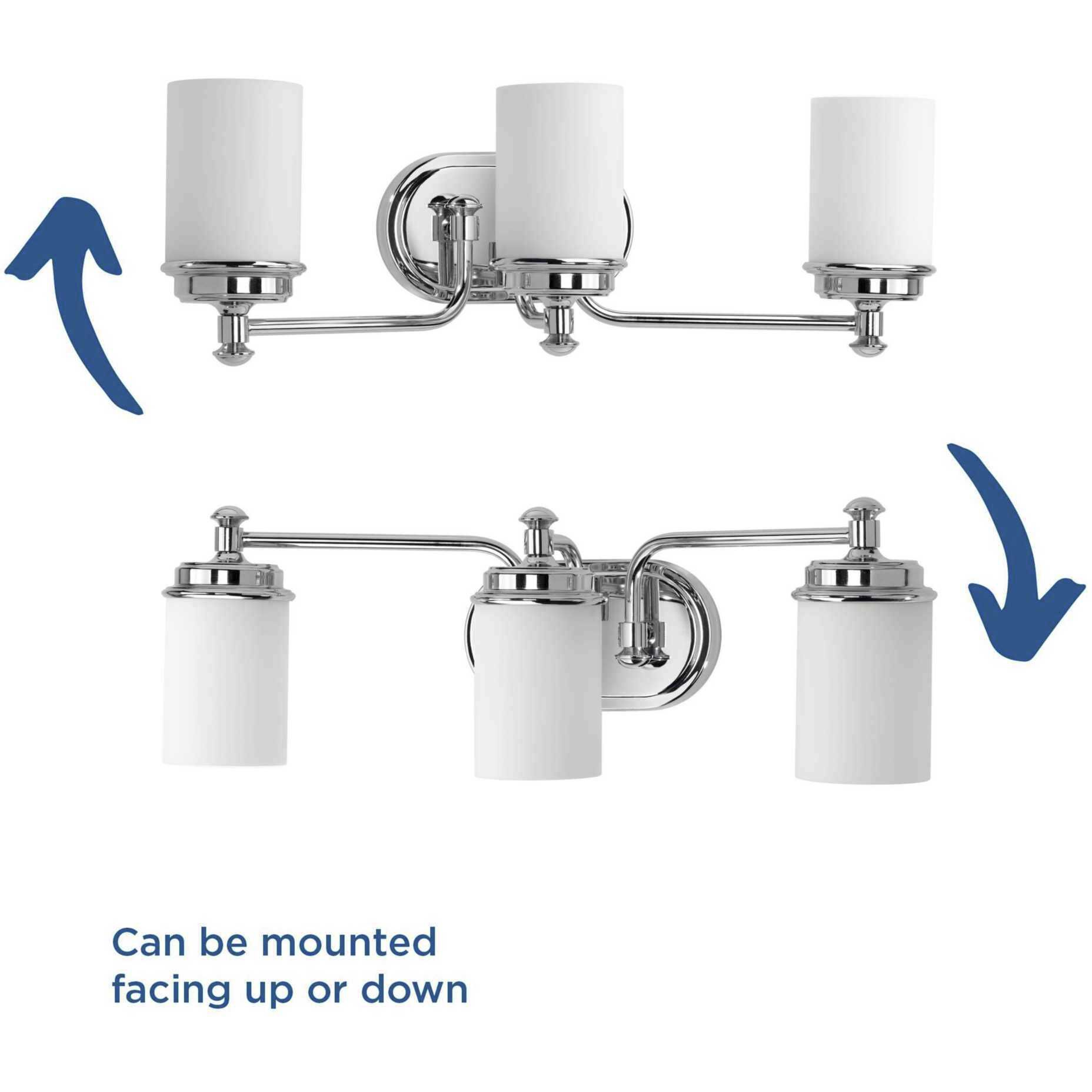 Glide 3 Light 24 inch Polished Chrome Bath Vanity Wall Light, Design Series