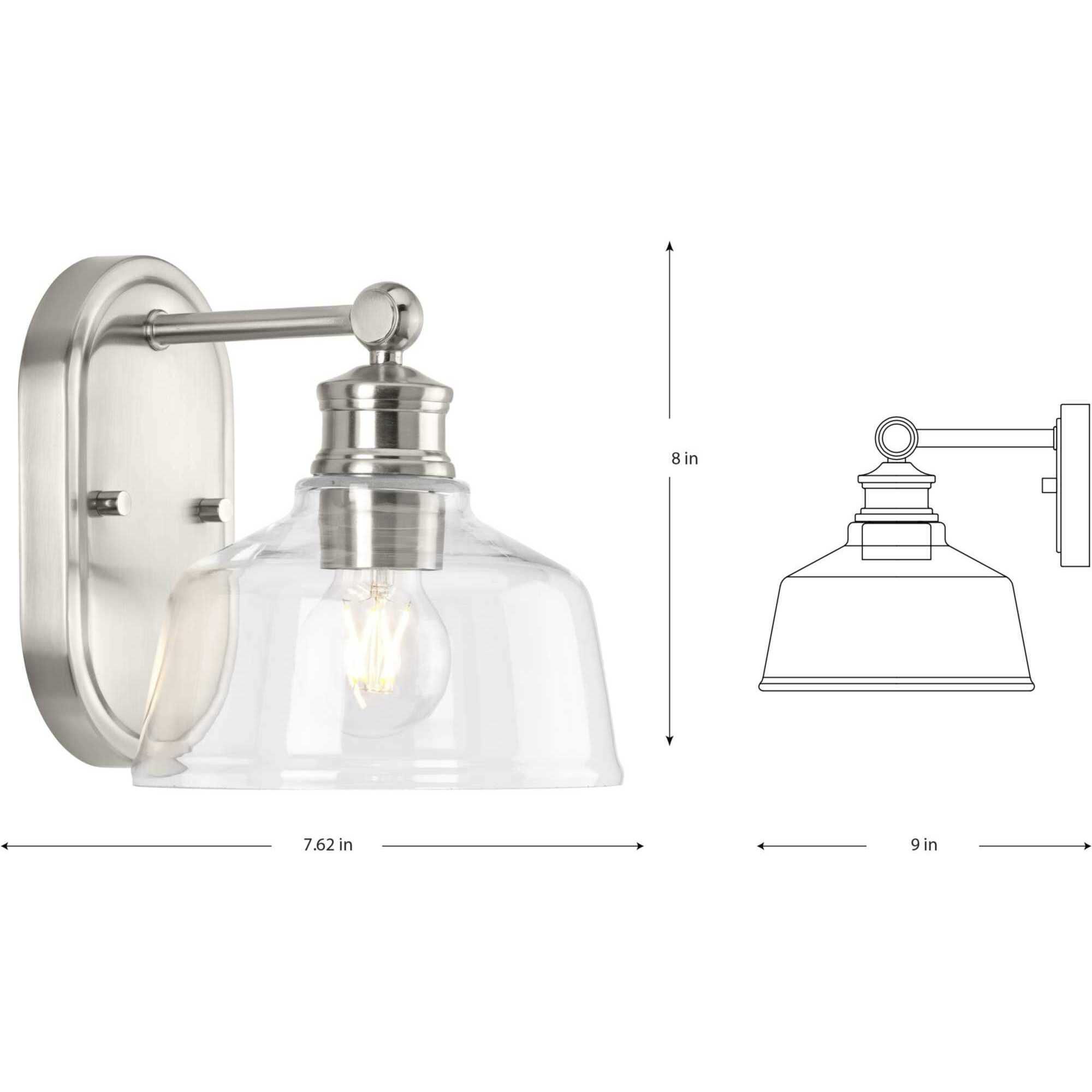 Singleton 1 Light 7.62 inch Brushed Nickel Bath Vanity Wall Light