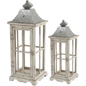Evelyn 6.9 inch Silver and White Wash Lantern, Set of 2