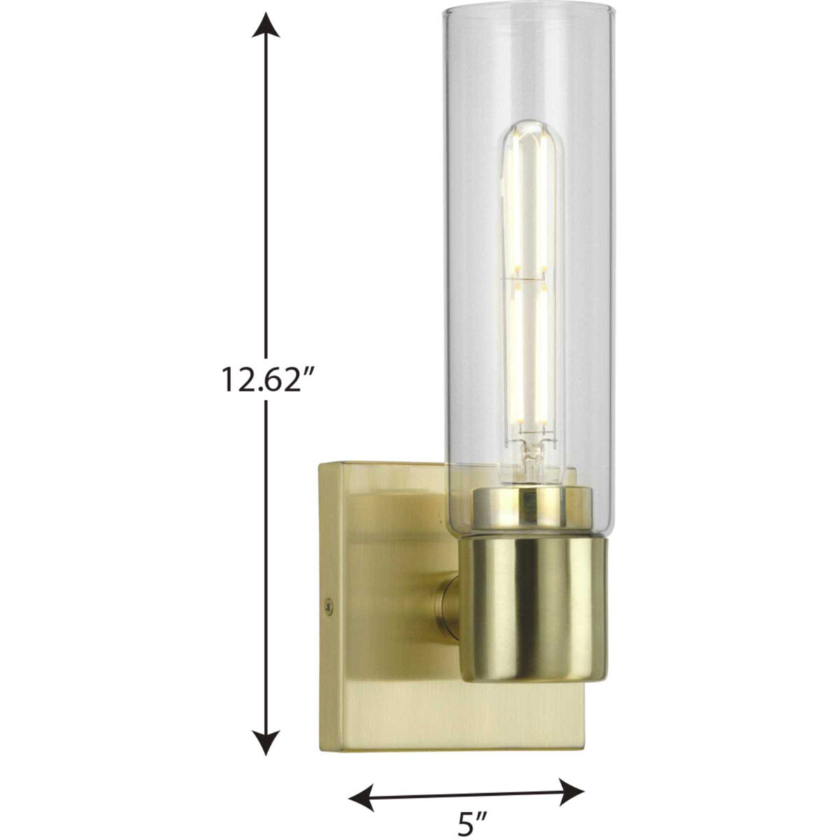 Clarion 1 Light 5 inch Satin Brass Bath Vanity Wall Light
