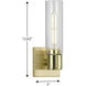 Clarion 1 Light 5 inch Satin Brass Bath Vanity Wall Light