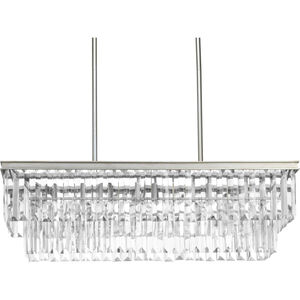 Glimmer 4 Light 34 inch Silver Ridge Linear Chandelier Ceiling Light, Design Series