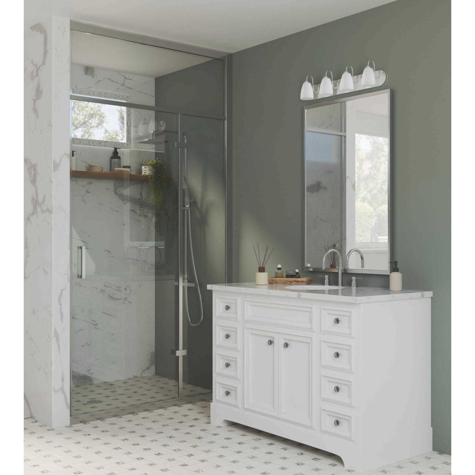 Gather 4 Light 30 inch Polished Chrome Bath Vanity Wall Light in Bulbs Not Included, Standard