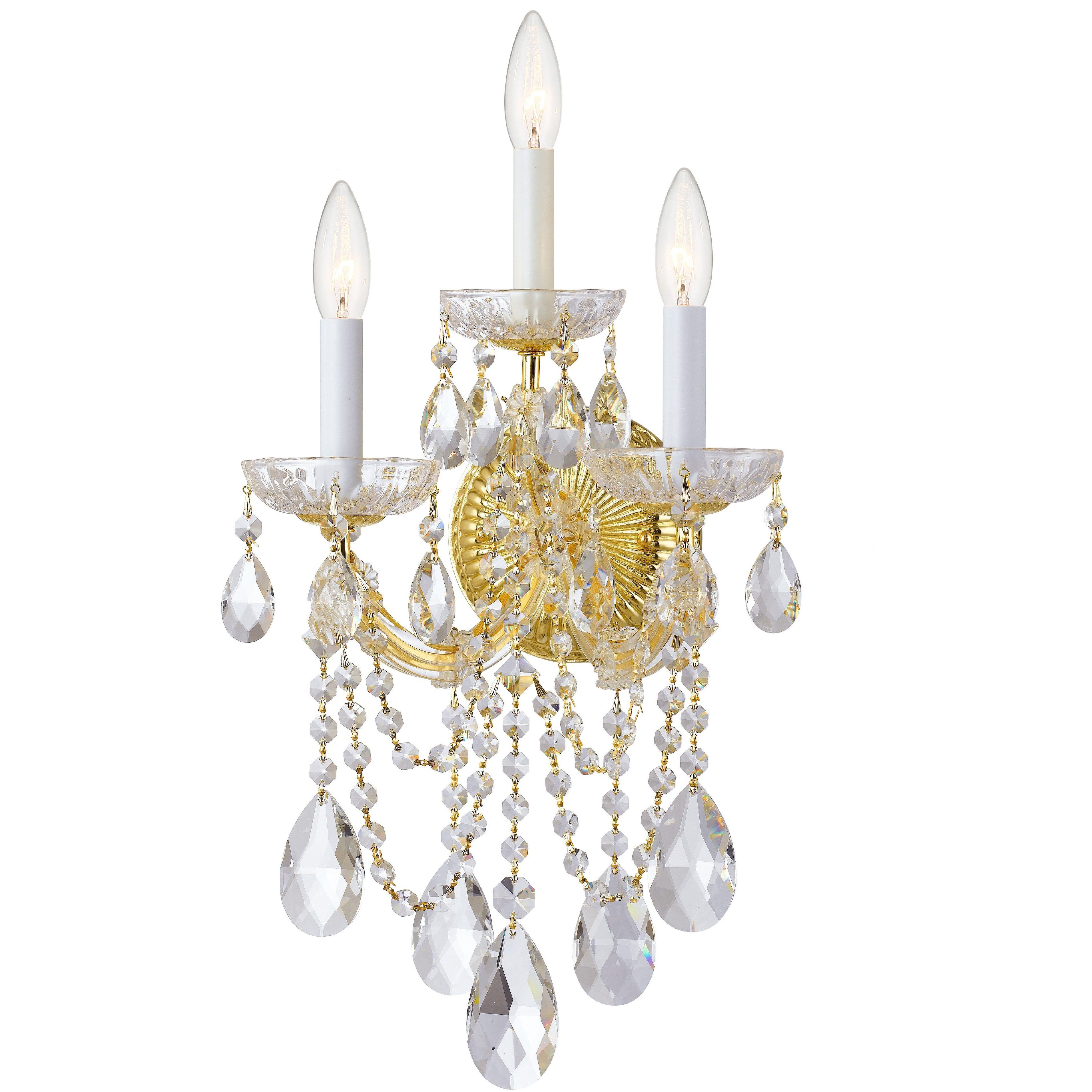 Maria Theresa Sconce Wall Light in Clear Spectra, Gold