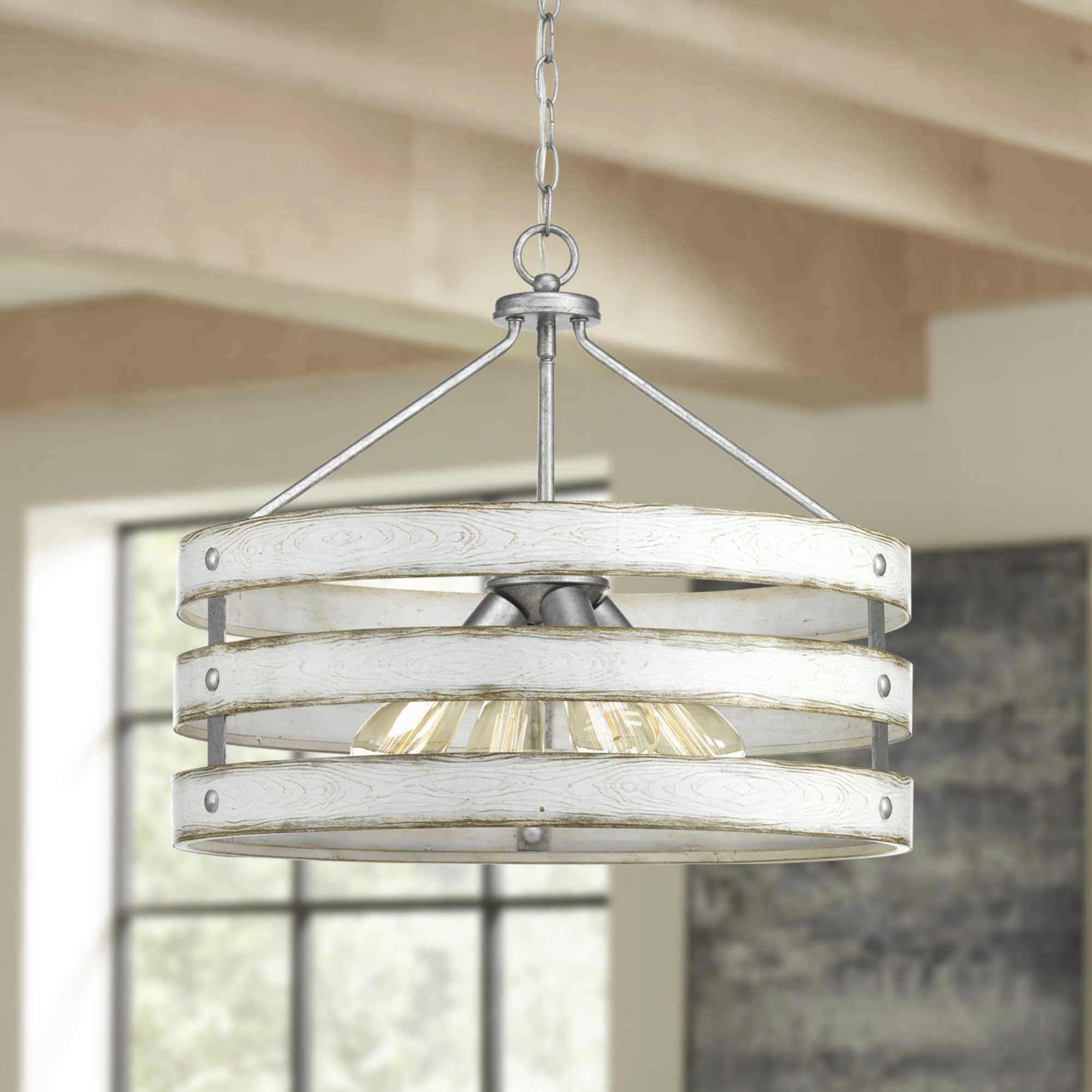 Gulliver 4 Light Galvanized Pendant Ceiling Light