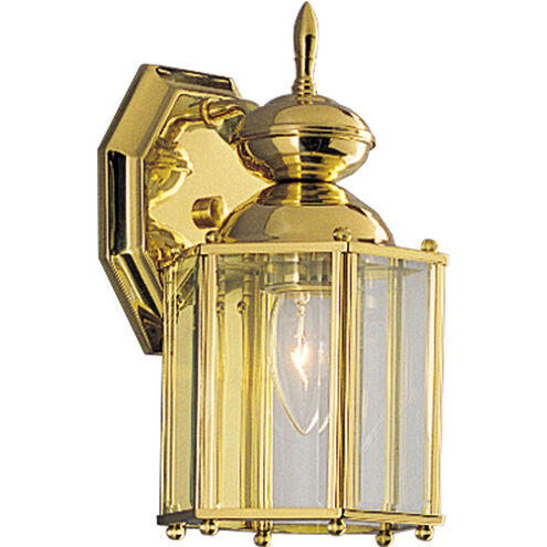 BrassGUARD 1 Light 10 inch Polished Brass Outdoor Wall Lantern