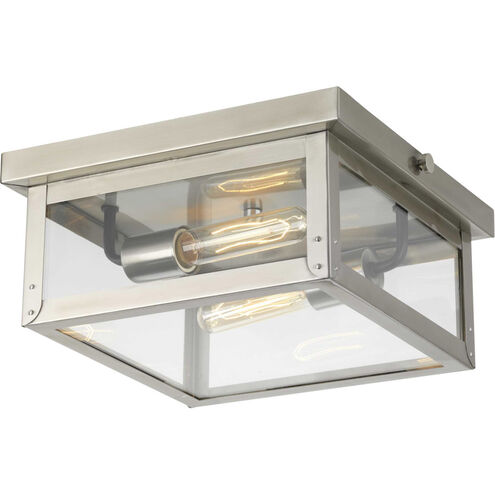 Union Square 2 Light 12 inch Stainless Steel Outdoor Flush Mount, Design Series