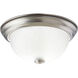 Etched Glass 1 Light 11 inch Brushed Nickel Close-to-Ceiling Ceiling Light in 11"