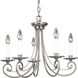 Bradford 5 Light 22 inch Antique Nickel Chandelier Ceiling Light